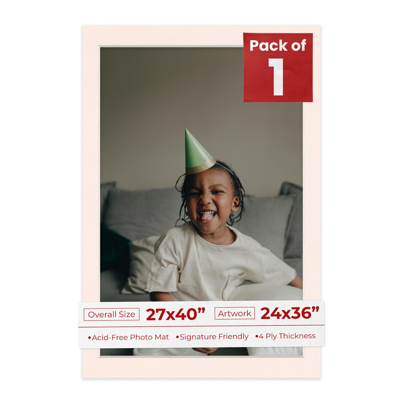 Oyster Bay Beige Mat Board for 27x40 Frames - Fits 24x36 Photos